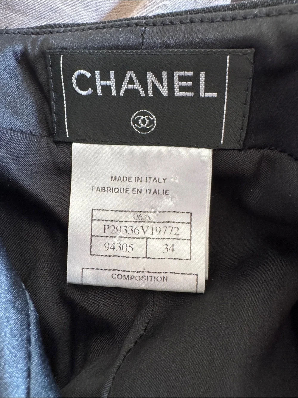 Chanel CC Enamel Logo Karl Lagerfeld Era Wool/Silk Trouser